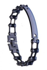 Dynamis jewelry stainless steel bicycle bracelet w/ engravable ID plate Dynamis jewelry stainless steel bicycle bracelet w/ engravable ID plate