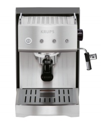 Precision is yours with this programmable espresso machine that expertly compresses coffee automatically for full-bodied taste time and time again. Top your drink off with frothy milk made in quick and mess free with the auto cappuccino function. 1-year warranty. Model XP5280.