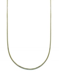 A simple chain adds a ton of dimension. Giani Bernini's intricate box chain is crafted in 24k gold over sterling silver. Approximate length: 18 inches. A simple chain adds a ton of dimension. Giani Bernini's intricate box chain is crafted in 24k gold over sterling silver. Approximate length: 18 inches.