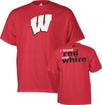 Wisconsin Badgers adidas Red Bleed School Colors T-Shirt Wisconsin Badgers adidas Red Bleed School Colors T-Shirt