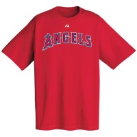 Los Angeles Angels Official Wordmark Short Sleeve T-Shirt, Red Los Angeles Angels Official Wordmark Short Sleeve T-Shirt, Red