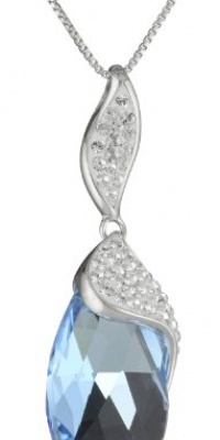 Carnevale Sterling Silver Briolette with Swarovski Elements Pendant Necklace, 18 Carnevale Sterling Silver Briolette with Swarovski Elements Pendant Necklace, 18