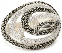 Judith Jack Sterling Silver Marcasite Pave and Crystal Ring Judith Jack Sterling Silver Marcasite Pave and Crystal Ring
