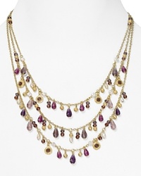 This Lauren Ralph Lauren necklace features three rows of multi-colored beads and pears and can be extended two inches. Wear it with a flowing, strapless maxi dress for a beautiful bohemian look. This Lauren Ralph Lauren necklace features three rows of multi-colored beads and pears and can be extended two inches. Wear it with a flowing, strapless maxi dress for a beautiful bohemian look.