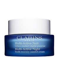 Say Goodnight to Early Wrinkles. Youth recovery cream with the benefits of 8 hours of sleep in a jar - to help renew and repair your skin.Multi-Active Night Cream complement the day creams with repairing and correcting actions, respectively. Multi-Active Night Youth Recovery creams help skin recover this sleep debt and helps restore cellular renewal. Skin looks more refreshed upon waking and the appearance of fine lines and wrinkles are diminished.