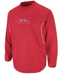 Show 'em some support. Make sure everyone know who your favorite team is with this Philadelphia Phillies fleece from Majestic. Show 'em some support. Make sure everyone know who your favorite team is with this Philadelphia Phillies fleece from Majestic.