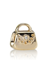 A ladylike luxe to your PANDORA bracelet with a 14K gold purse charm with white diamond accent. A ladylike luxe to your PANDORA bracelet with a 14K gold purse charm with white diamond accent.