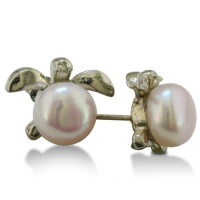 Super-Cute Turtle Shaped Freshwater Pearl Earrings Super-Cute Turtle Shaped Freshwater Pearl Earrings