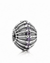 This dramatic sterling silver PANDORA charm is laced with sparkling purple cubic zirconia stones.