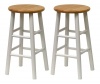 Winsome Wood S/2 Beveled Seat 24-Inch Counter Stools, Nat/Wht