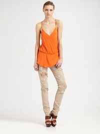 Sumptuous woven silk crafted with a blouson dropped-waist and strappy criss-cross back.Spaghetti strapsV necklineBlouson bodiceShirttail hemAbout 30 from shoulder to hemSilkDry cleanImported of Italian fabricModel shown is 5'9½ (176cm) wearing US size Small. Sumptuous woven silk crafted with a blouson dropped-waist and strappy criss-cross back.Spaghetti strapsV necklineBlouson bodiceShirttail hemAbout 30 from shoulder to hemSilkDry cleanImported of Italian fabricModel shown is 5'9½ (176cm) wearing US size Small.