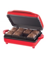 Simply delight in dessert. The perfect brownie is yours in only a matter of minutes-just pour the batter, insert the divider and watch as this master of desserts bakes your goodies faster than a traditional oven. The easy-to-use design includes a nonstick baking plate for fast cleanup. 1-year limited warranty. Model 13540. Simply delight in dessert. The perfect brownie is yours in only a matter of minutes-just pour the batter, insert the divider and watch as this master of desserts bakes your goodies faster than a traditional oven. The easy-to-use design includes a nonstick baking plate for fast cleanup. 1-year limited warranty. Model 13540.