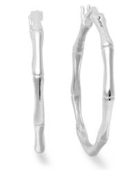 Traditional style with a serene touch. Giani Bernini's bamboo-themed hoop earrings are crafted in sterling silver. Approximate diameter: 1-1/5 inches. Traditional style with a serene touch. Giani Bernini's bamboo-themed hoop earrings are crafted in sterling silver. Approximate diameter: 1-1/5 inches.