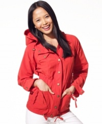 Buffalo David Bitton goes nautical with a lightweight hooded anorak. Pair it with everything from jeans to filmy dresses for authentic Cape Cod-inspired style. Buffalo David Bitton goes nautical with a lightweight hooded anorak. Pair it with everything from jeans to filmy dresses for authentic Cape Cod-inspired style.