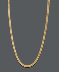 A simple layer of sophistication. This rich necklace features a foxtail chain set in 14k gold. Approximate length: 18 inches. Approximate width: 1.3 mm. A simple layer of sophistication. This rich necklace features a foxtail chain set in 14k gold. Approximate length: 18 inches. Approximate width: 1.3 mm.