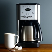 10 cup thermal carafe keeps coffee warm longer. Brew pause feature lets you pour a cup mid brew. Charcoal water filter and gold tone coffee filter. 10 cup thermal carafe keeps coffee warm longer. Brew pause feature lets you pour a cup mid brew. Charcoal water filter and gold tone coffee filter.