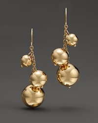 From the Pallini collection, cluster bead drop earrings in yellow gold. With signature ruby accent. Designed by Roberto Coin. From the Pallini collection, cluster bead drop earrings in yellow gold. With signature ruby accent. Designed by Roberto Coin.