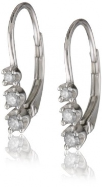 Sterling Silver Diamond Leverback 3 Stone Earrings (.5 Cttw, J-K Color, I2-I3 Clarity) Sterling Silver Diamond Leverback 3 Stone Earrings (.5 Cttw, J-K Color, I2-I3 Clarity)