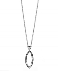 A celebrity favorite, long necklaces are all the rage! T Tahari's elegant style features a cut-out, leaf-shaped pendant. Setting and long chain crafted from hematite tone mixed metal. Base metal is nickel free for sensitive. Approximate length: 32 inches. Approximate drop: 3 inches. A celebrity favorite, long necklaces are all the rage! T Tahari's elegant style features a cut-out, leaf-shaped pendant. Setting and long chain crafted from hematite tone mixed metal. Base metal is nickel free for sensitive. Approximate length: 32 inches. Approximate drop: 3 inches.