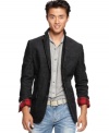 Every guy needs a good blazer, with its classic fit and stylish corduroy design this one by INC International Concepts is sure to become your new favorite.
