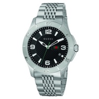 Gucci Men's YA126218 G-Timeless Black Dial Stainless-Steel Bracelet Watch Gucci Men's YA126218 G-Timeless Black Dial Stainless-Steel Bracelet Watch