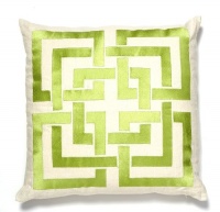 Trina Turk Embroidered Shanghai Links Pillow Green, 20 x 20 Trina Turk Embroidered Shanghai Links Pillow Green, 20 x 20