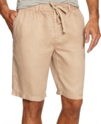 Channel laid-back vibes with these handsome linen shorts from Tasso Elba. Channel laid-back vibes with these handsome linen shorts from Tasso Elba.
