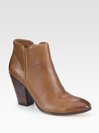 Trend-forward ankle boot crafted of sumptuous leather with a convenient side zip and elastic gores for easy on and off access. Stacked heel, 3¾ (95mm)Leather upper with side elastic goresSide zipLeather lining and solePadded insoleImported Trend-forward ankle boot crafted of sumptuous leather with a convenient side zip and elastic gores for easy on and off access. Stacked heel, 3¾ (95mm)Leather upper with side elastic goresSide zipLeather lining and solePadded insoleImported