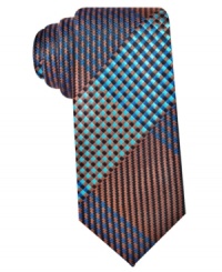 Make a big impression with bold plaid on this silk tie from Ben Sherman. Make a big impression with bold plaid on this silk tie from Ben Sherman.