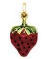 Sweet and stylish! This brightly-colored red and green enamel strawberry charm infuses your look with a drop of color. Crafted in 14k white gold. Chain not included. Approximate length: 7/10 inch. Approximate width: 2/5 inch.