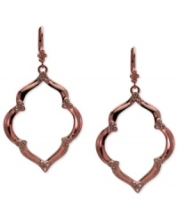 Abroad appeal. With a design inspired by the city of Marrakesh, Lucky Brand's drop earrings offer an old-world aesthetic with a modern touch. Crafted from rose gold-tone mixed metal with crystal accents. Approximate drop: 3-3/8 inches.