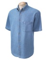 Harriton Men's Short-Sleeve Denim Shirt