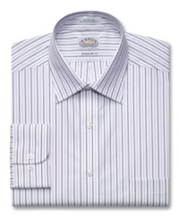 Toe the line of smart business style with this no-iron dress shirt from Eagle.