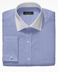 With a sophisticated subdued pattern, this dress shirt from Tasso Elba instantly elevates your wardrobe. With a sophisticated subdued pattern, this dress shirt from Tasso Elba instantly elevates your wardrobe.