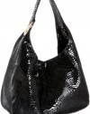 Michael Kors Fulton Large Shoulder Bag in Black Patent Python