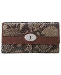 Get organized in the most exotic way with this posh, python-embossed leather clutch from Fossil. Ideally sized to slip inside a handbag, it boasts plenty of pockets and compartments for all the essentials.