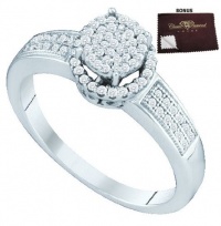 Sophisticated You Are My world Ring of 10KWG Jotted with .25CT Sparkling White Diamonds All Over - Incl. ClassicDiamondHouse Free Gift Box & Cleaning Cloth