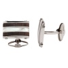 Dolan Bullock Sterling Silver Ebony Wood and Mother-Of-Pearl Cuff Links
