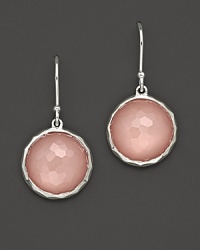 Faceted mother-of-pearl doublets add a sweet, rosy flush to sterling silver. Faceted mother-of-pearl doublets add a sweet, rosy flush to sterling silver.