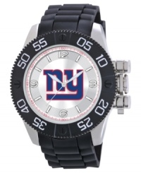 Root for your team 24/7 with this sporty watch from Game Time. Features a New York Giants logo at the dial.