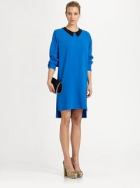 A contrast appliqué lends this silky silhouette the playful illusion of a collar.Jewel necklineIllusion collarLong sleeves with button cuffsSide ventsLonger back hemConcealed back zipAbout 26 from natural waist64% viscose/33% acetate/3% elastaneDry cleanMade in Italy of imported fabricModel shown is 5'9½ (176cm) wearing US size 4. A contrast appliqué lends this silky silhouette the playful illusion of a collar.Jewel necklineIllusion collarLong sleeves with button cuffsSide ventsLonger back hemConcealed back zipAbout 26 from natural waist64% viscose/33% acetate/3% elastaneDry cleanMade in Italy of imported fabricModel shown is 5'9½ (176cm) wearing US size 4.