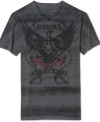 Don't fight how stylish you'll look in this v-neck graphic tee by Retrofit.