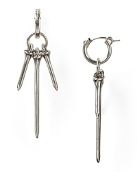 Inject some serious edge into your jewel box with this pair of spiked earrings from Low Luv by Erin Wasson, crafted for a tough-chic look from silver plated metal. Inject some serious edge into your jewel box with this pair of spiked earrings from Low Luv by Erin Wasson, crafted for a tough-chic look from silver plated metal.