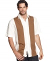 Contrast panels add eye-catching style to this versatile Cubavera shirt.