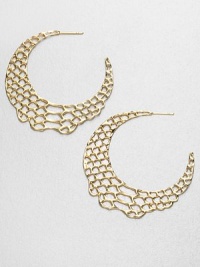 From the Serpentine Collection. An exotic yet minimalist style featuring a open, snakeskin-inspired design. 18k goldplated sterling silver14k gold post backImported From the Serpentine Collection. An exotic yet minimalist style featuring a open, snakeskin-inspired design. 18k goldplated sterling silver14k gold post backImported