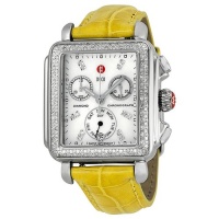 Michele Deco Diamond Chronograph Mother of Pearl Dial Yellow Leather Ladies Watch MWW06P000151 Michele Deco Diamond Chronograph Mother of Pearl Dial Yellow Leather Ladies Watch MWW06P000151