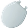 Mayfair 48E2 000 Slow-Close Molded Wood Toilet Seat with Lift-Off Hinges, Round, White