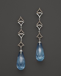 Badgley Mischka Blue Topaz With Brown Diamond Drop Earrings Badgley Mischka Blue Topaz With Brown Diamond Drop Earrings