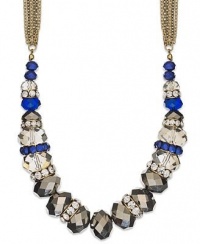 INC International Concepts 12k Gold Plated Blue and Crystal Bead Necklace INC International Concepts 12k Gold Plated Blue and Crystal Bead Necklace
