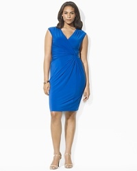 Knotted at the left hip for an unexpectedly glamorous twist, this timeless dress is crafted from figure-flattering matte jersey with chic cap sleeves and an alluring V-neckline. Knotted at the left hip for an unexpectedly glamorous twist, this timeless dress is crafted from figure-flattering matte jersey with chic cap sleeves and an alluring V-neckline.